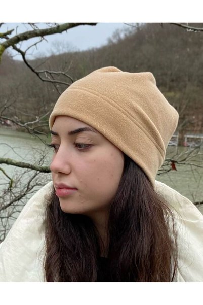 Cosy Club Shop Women's Camel Winter Coldproof Inner and Outer Fleece Beanie