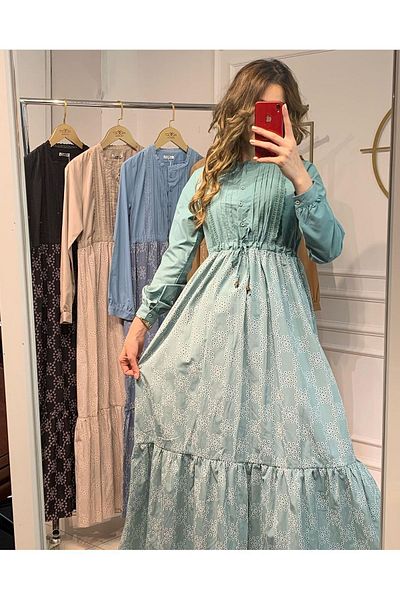 Zübeyde Sayın Oversize Μακρύ Λινό Φόρεμα