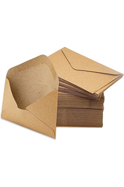 AYMAGNET 10 Adet, Mini Zarf, 7x9 Cm, Kraft Renk Zarf, Kartvizit Not Zarfı