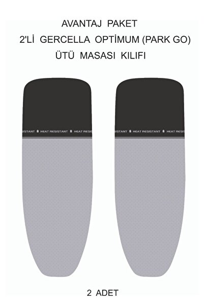 GERCELLA Optimum Park Go(AVANTAJ 2 ADET)ısıya Dayanıklı Ütü Masası Kılıfı Ört...