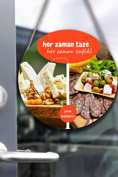 Nod Πάνελ τοίχου πόρτας Deli Market - Πινακίδα καλωσορίσματος για πρωινό και μπουκέτο