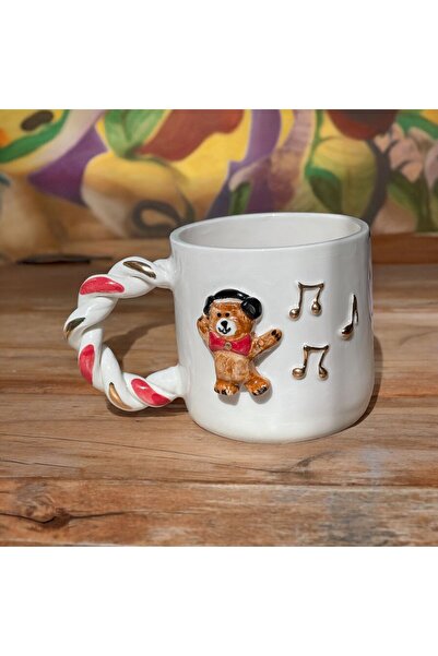 DDHANDMADE El Yapımı 24 Ayar Gerçek Altın Yaldızlı Teddy Bear Ayıcık Türk Kah...