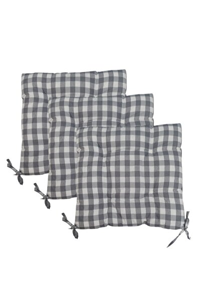 GÜLLÜCE HOME 3'li Pötikare-slikon Elyaf Dolgulu-yıkanabilir-sandalye Minderi-...