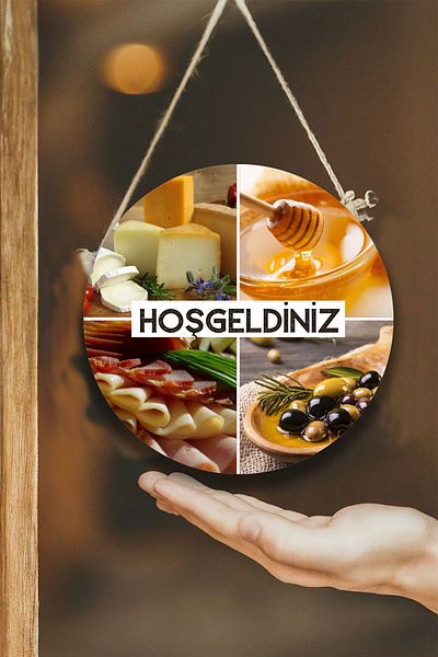 Nod Πάνελ τοίχου πόρτας Deli Market - Πινακίδα καλωσορίσματος για πρωινό και μπουκέτο
