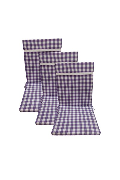 GÜLLÜCE HOME 3'lü Sünger Dolgulu-fermuarlı-arkalıklı-yıkanabilir-sandalye Min...
