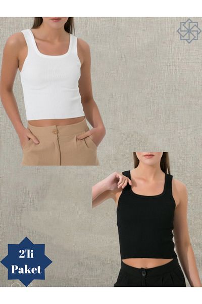 Adeniz White Corded Look Thick Strap Women's Crop Athlete