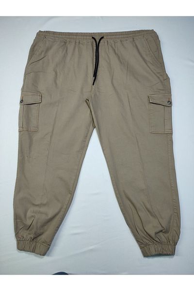 Denim Ανδρικά λευκά είδη Cargo Jogger 5891 μεγάλου μεγέθους