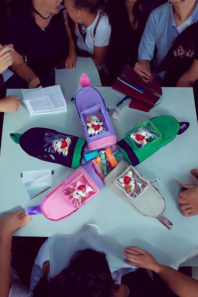 QUOVO Κουτί θήκης στυλό μεγάλης χωρητικότητας και πολλαπλών λειτουργιών - Teddy Bear