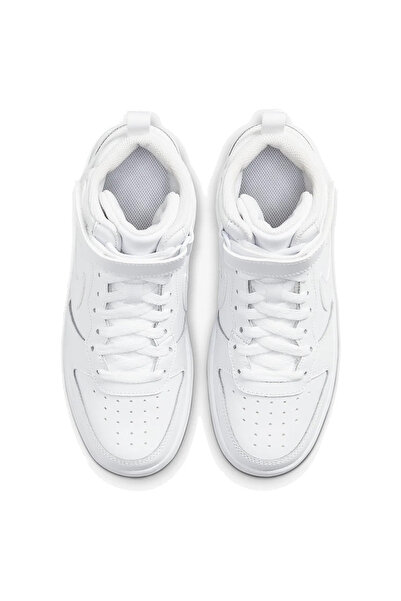 Nike Court Borough Mid 2 (Gs) CD7782-100 Λευκά νεανικά καθημερινά παπούτσια