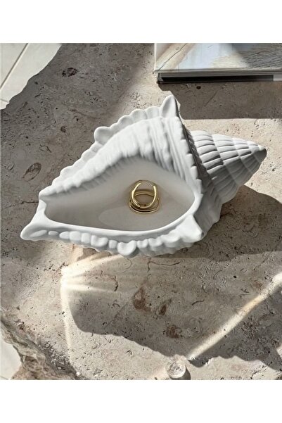 LİNECRAFT Deniz Kabuğu Şeklinde Dekoratif Biblo Takı Tabağı