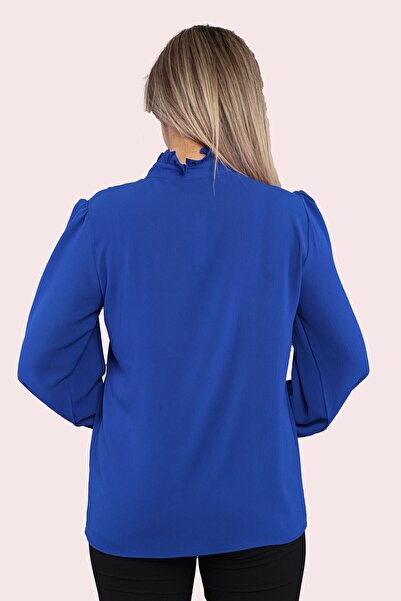 Loom Boutique Plus Size Buttoned Front Ruffle Blouse