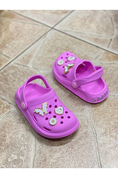 ÇOCUKÇA MODA Butterfly Stoned Fancy Non-slip Sole Stylish Girls' Slippers