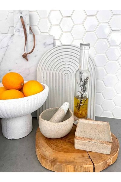 Orange Atelier Arch Large Concrete Decorative Presentation and Service Tray