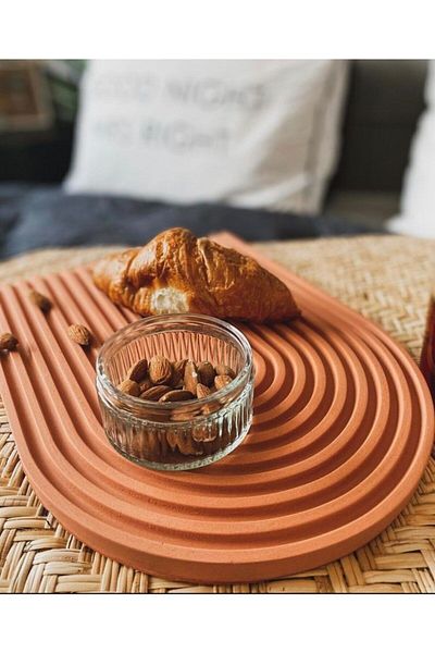 Orange Atelier Arch Large Concrete Decorative Presentation and Service Tray