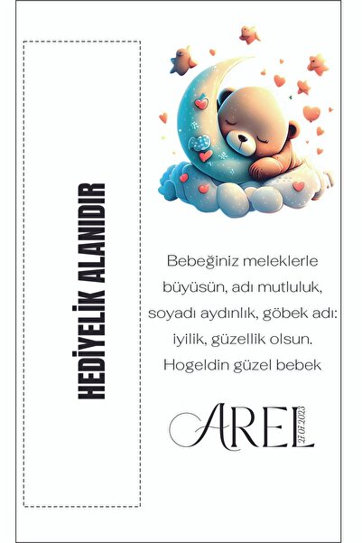 arl etiket tasarım dijital baskı merkezi Kişiye Özel Yenidoğan Hediye Kartı 9...