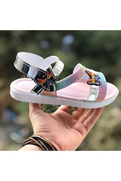 Pandalina Dětské sandály Letní dětské boty na suchý zip Butterfly Figured protiskluzová podrážka