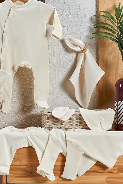 tinylamb Natural 12 Piece 100% Cotton Baby Hospital Discharge Set Organic Cotton Unisex