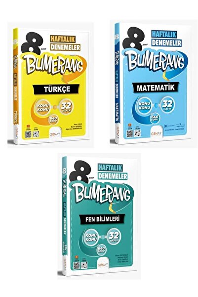 Günay Yayınları 8. Sınıf Bumerang Türkçe + Matematik + Fen Bilimleri 32 Hafta...