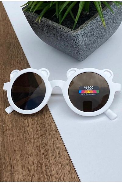 CLARISSE Teddy Model Iskandinav White Color Children's Sunglasses