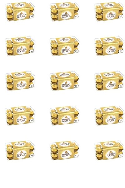 Ferrero Rocher T16 Fındıklı Truffle 16 Lı Çikolata Gold Rocher 200 gr X 15 Paket