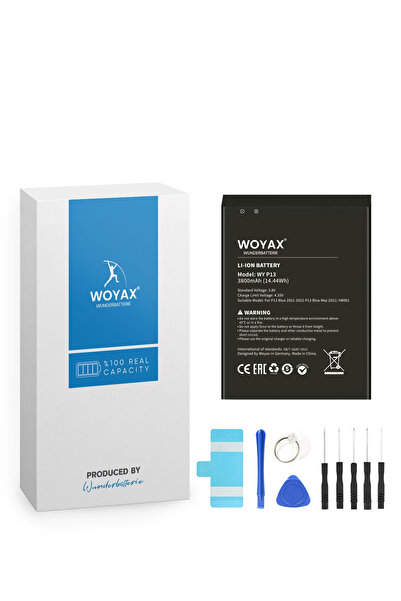 woyax By Deji Reeder P13 Blue 2021 / P13 Blue 2022 / P13 Blue Max 2021 Uyumlu Premium Batarya / Hb001