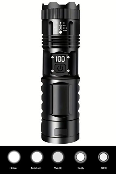 farissu Çok Fonksiyonlu Şarj Göstergeli El Feneri – Yüksek Işık Gücü ve Uzun ...