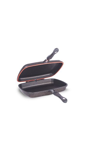 FMS Granite 36 Cm Double Sided Fish Pan Black