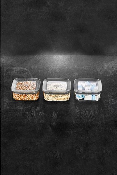 VİP AHMET Mell Home Sude Square Storage Container Set 3x250ml