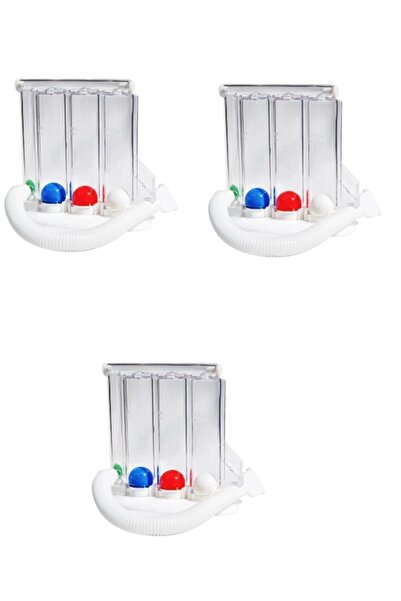 St Morritz Triflo Solunum Egzersiz Cihazı 3 Top Üfleme Topu Nefes Egzersizi 3...