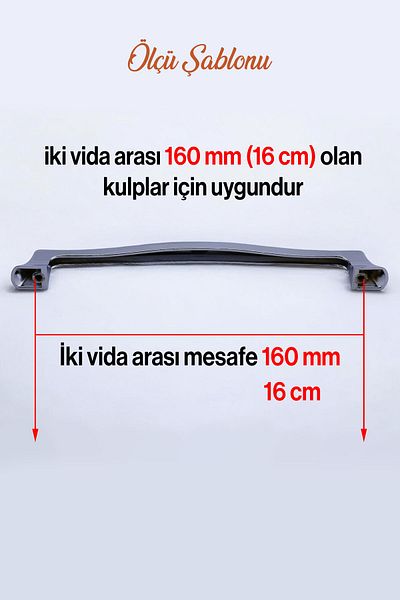 Badem10 Mâner Venus Metal cromat 160 mm - 16 cm Mobilier Bucătărie Sertar Dulap Ușă dulap Mâner Mâner