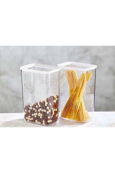 VİP AHMET Vacuum Transparent Storage Container Set of 2 - 2200ml