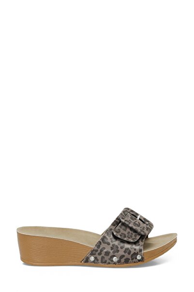 Polaris 607017.Z4PR Kahverengi Kadın Dolgu Topuk Terlik