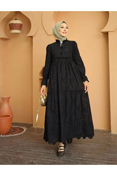 SHİROSA Дамска скромна рокля с дълги ръкави