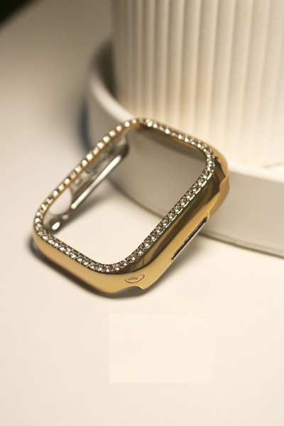 PSGT Apple Watch 3 4 5 6 7 8 9 Se Uyumlu 45mm Kasa Koruyucu Işıltılı Parlak T...