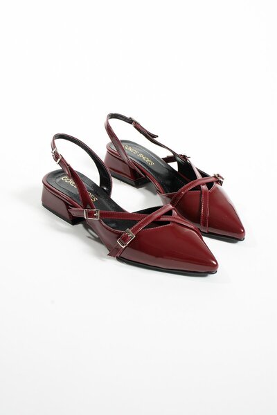 Gökçe Shoes Freya Bordo Kemer Detay Kadin Babet Ayakkabı