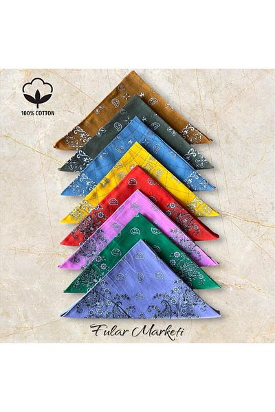Fular Marketi 8 Pieces Mixed Pattern 100% Cotton - Crush Elegance