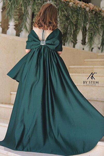 Ribbon kids girl child wedding graduation removable perelin dress