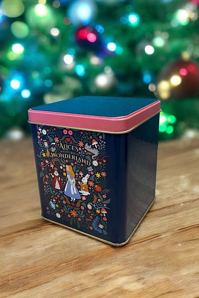 EVLE 12x12 Cm Tales Alices Patterned Er024-9a Square Metal Storage Container