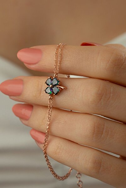 Silvano Jewelry 925 Ayar Gümüş Yonca Bileklik