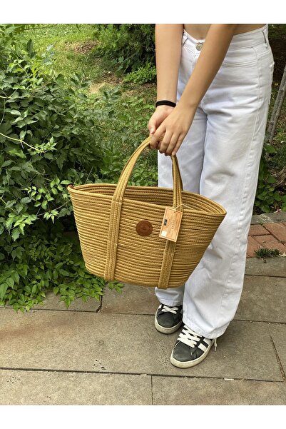 ModaCardin Beach and Shoulder Bag - Jute Straw Look Handbag