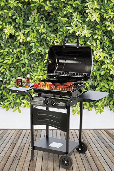 Kiwi Kg-5881 Dökme Demir Katlanabilir Yan Raflı Gazlı Izgara-barbekü