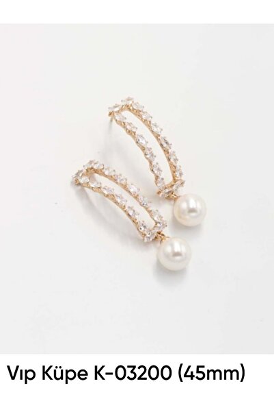 shesra VIP inci detaylı şık küpe 45 mm