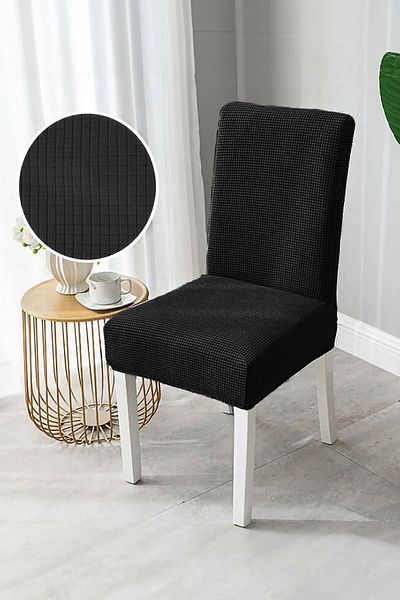 Faiend Black Washable Lycra Flexible Elastic Chair Cover