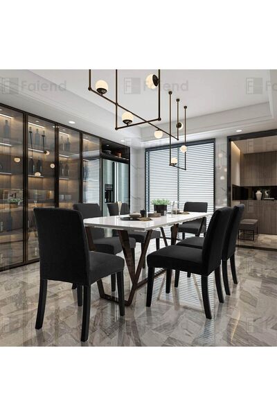 Faiend Siyah Yıkanabilir Likralı Esnek Lastikli Sandalye Örtü