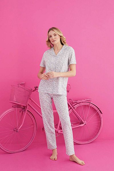 ELİZ HOMEWEAR Buttoned Cotton Pidma Set