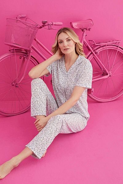 ELİZ HOMEWEAR Buttoned Cotton Pidma Set