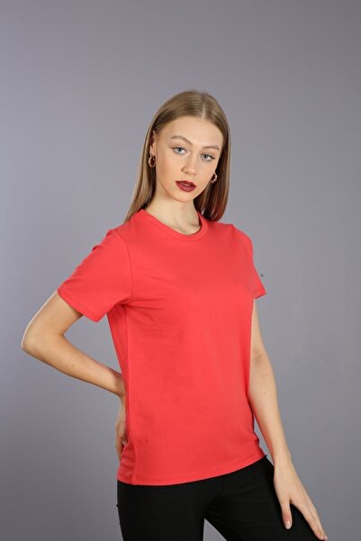 Kallisto Red Cotton Crew Neck Short Sleeve Knitted T-shirt