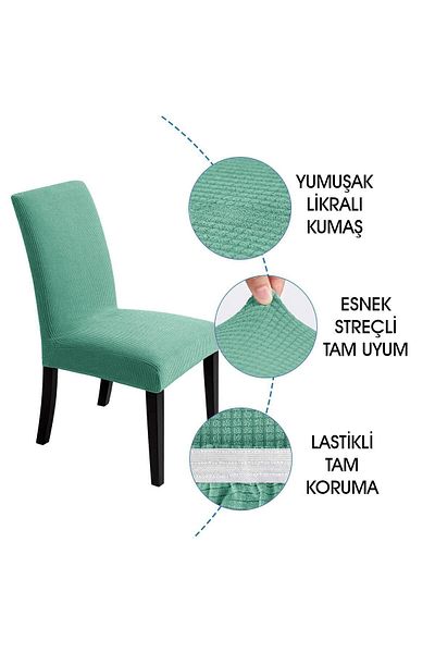 Faiend Flexible Lycra and Washable Chair with Cover - Mint Color