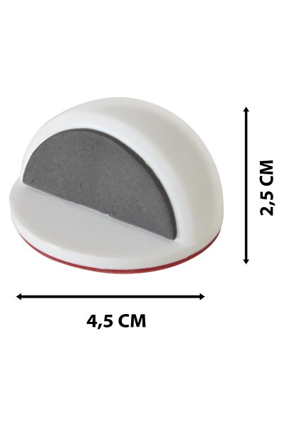 Thinyfix Yarım Ay Kendinden Yapışkanlı Beyaz Plastik Kapı Stoperi / Durdurucu / Tutucu Tamponu