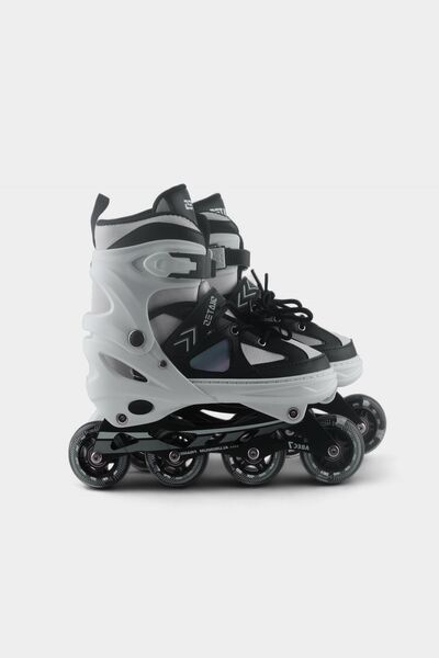 Vadi Double Row Aluminum Body Adjustable Lighted Practice Skates with White Silicone Wheels